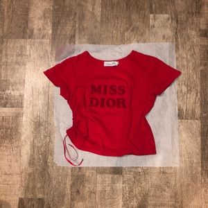 Red Christian Dior “Miss Dior” top